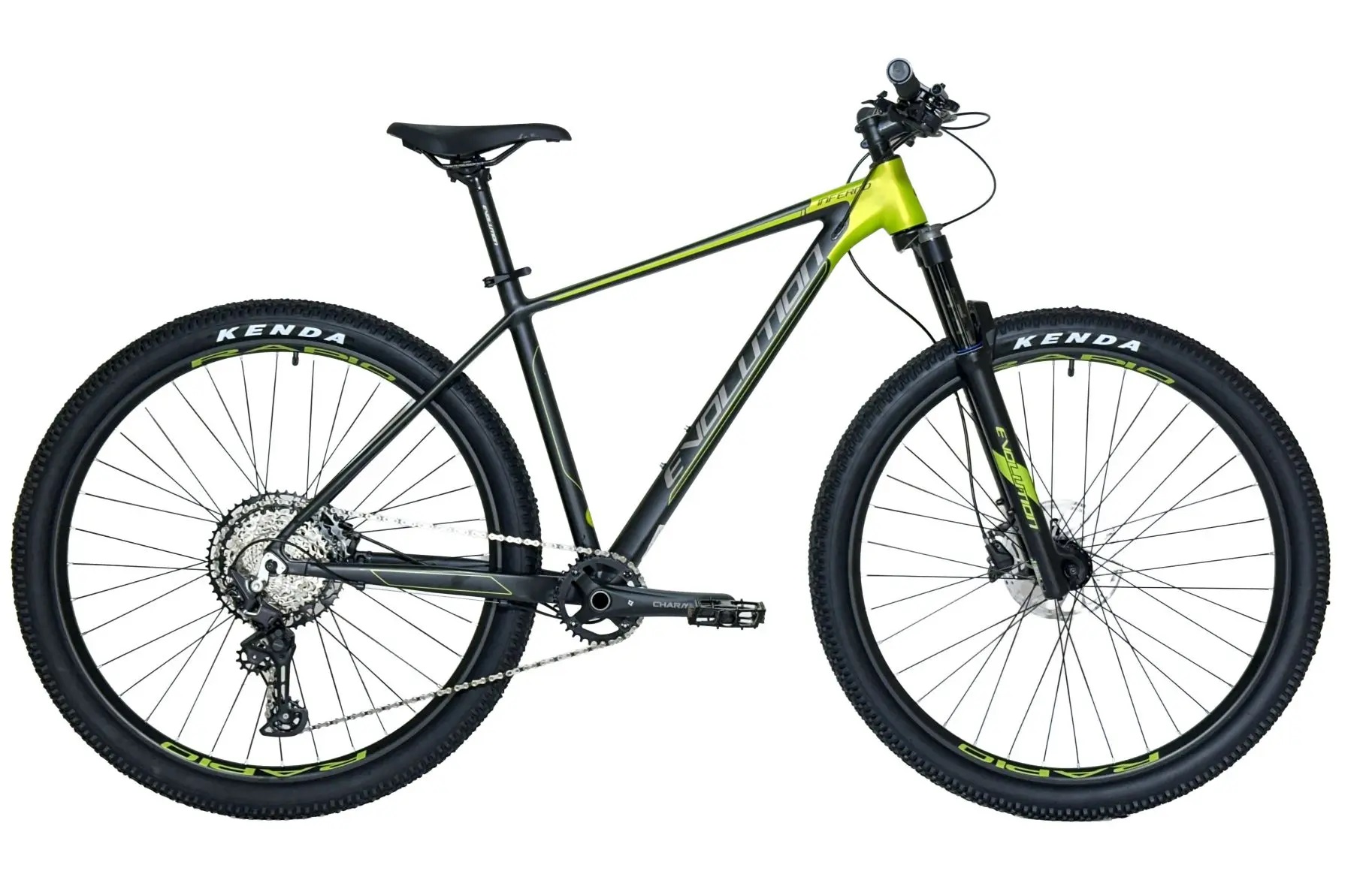 EVOLUTION Велосипед 29" EVOLUTION INFERNO HD, 21", алюм, 12 ск, Air, черно-зеленый матовый, 2025