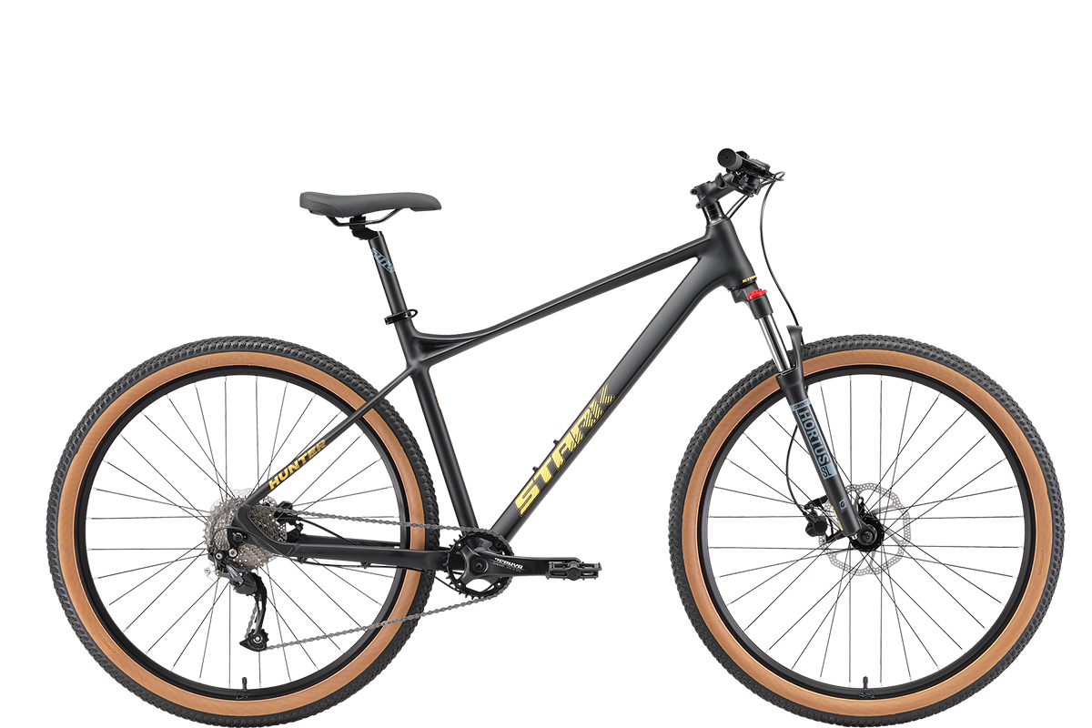STARK Велосипед Stark'25 Hunter 29.3 HD черный матовый/теплый желтый XL/21"