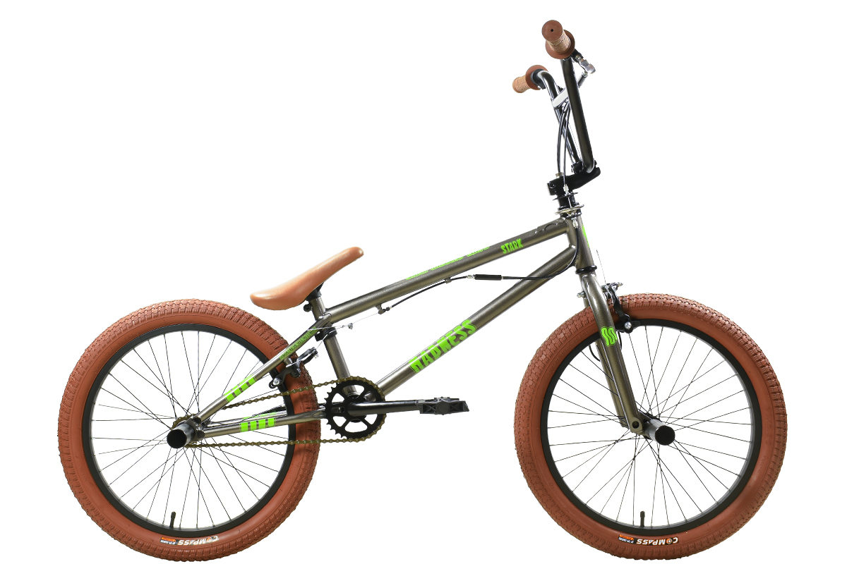STARK Велосипед Stark'25 Madness BMX 2 графит/зеленый неон/песочный