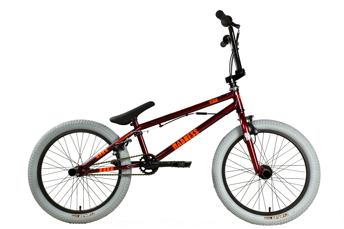 STARK Велосипед Stark'25 Madness BMX 3 бордовый/оранжевый/серый