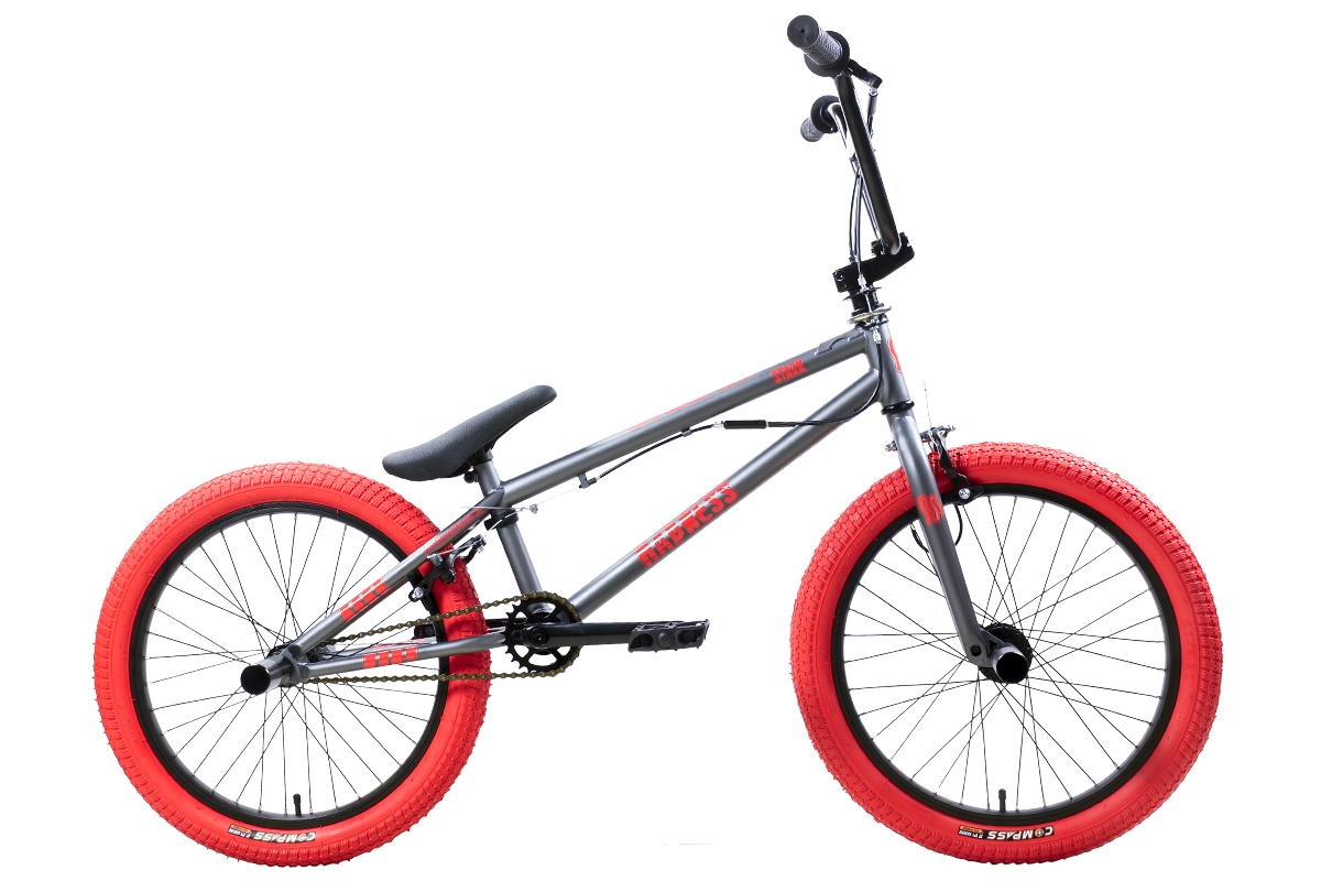 STARK Велосипед Stark'25 Madness BMX 3 темно-серый матовый/красный/красный