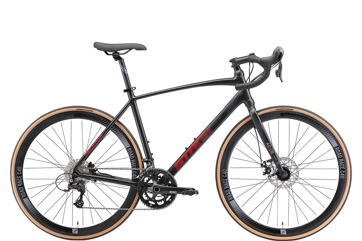 STARK Велосипед Stark'25 Peloton 700.3 D черный матовый/красный металлик L/60