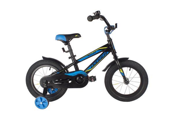 NOVATRACK Велосипед NOVATRACK 14" DODGER алюм.,черный, тормоз нож, короткие крылья, полная защита цепи
