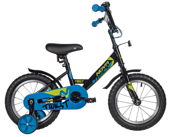 NOVATRACK Велосипед NOVATRACK 14" TWIST черный, тормоз нож, крылья корот, полная защ.цепи