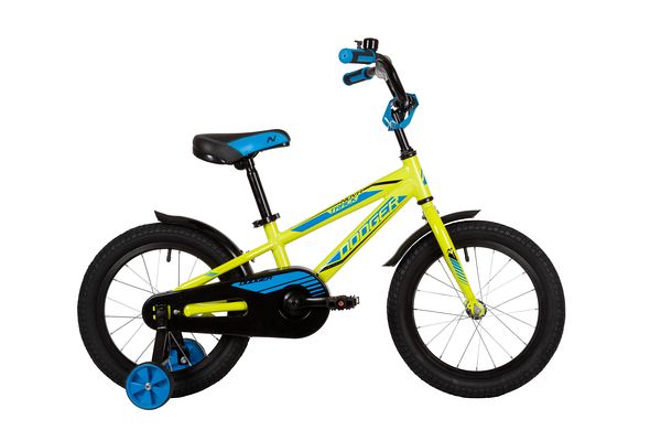 NOVATRACK Велосипед NOVATRACK 16" DODGER алюм., зелёный, тормоз нож, короткие крылья, полная защита цепи