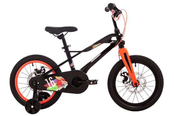 NOVATRACK Велосипед NOVATRACK 16" LYNX. Магниевая рама, чёрный, полная защ.цепи, диск.тормоз, короткие крыль