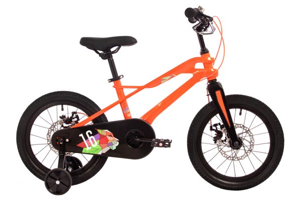 NOVATRACK Велосипед NOVATRACK 16" LYNX. Магниевая рама, оранж, полная защ.цепи, диск.тормоз, короткие крылья