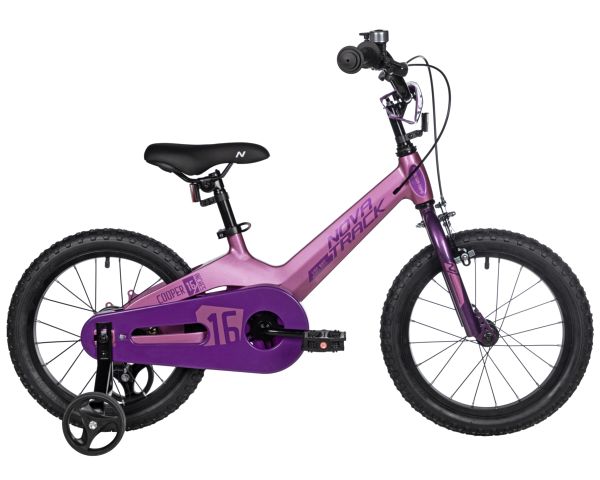 NOVATRACK Велосипед NOVATRACK 16" COOPER. Магний-алюм.рама, лиловый, полная защ.цепи, пер.тормоз калипер, зад.