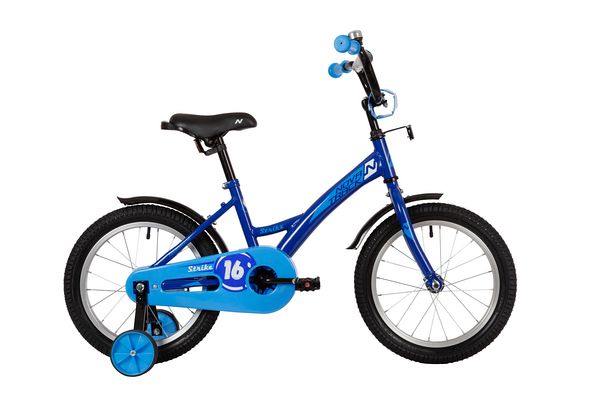 NOVATRACK Велосипед NOVATRACK 16" STRIKE синий, тормоз нож, крылья корот, полная защита цепи