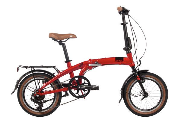 NOVATRACK Велосипед NOVATRACK 16" TOWN красный, складной алюм. Shimano 7 speed, стальная вилка, вынос, алюм.р