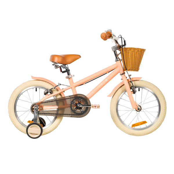 NOVATRACK Велосипед NOVATRACK 16" ADELE, сталь, персиковый, полная защита цепи, ручной передний и задний тормо
