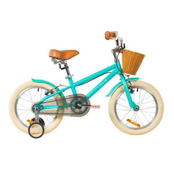 NOVATRACK Велосипед NOVATRACK 16" ADELE, сталь, бирюзовый, полная защита цепи, ручной передний и задний тормоз