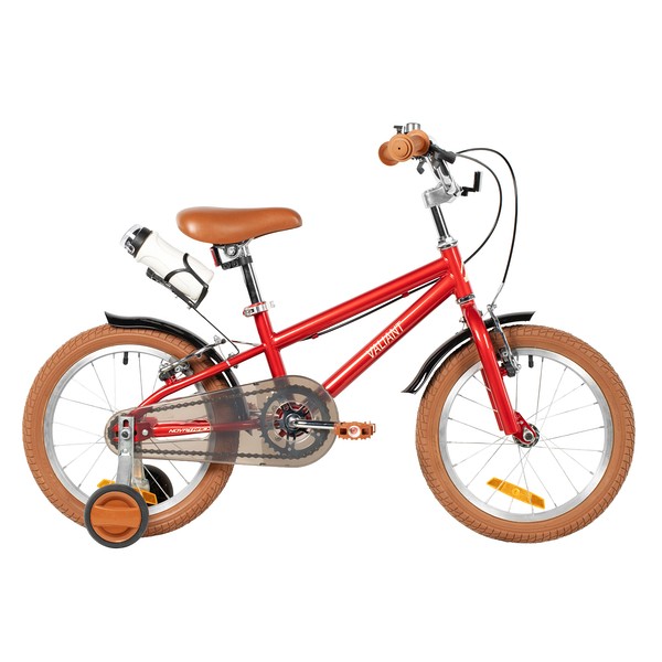NOVATRACK Велосипед NOVATRACK 16" VALIANT, сталь,красный, полная защита цепи, ручной передний и задний тормоз,