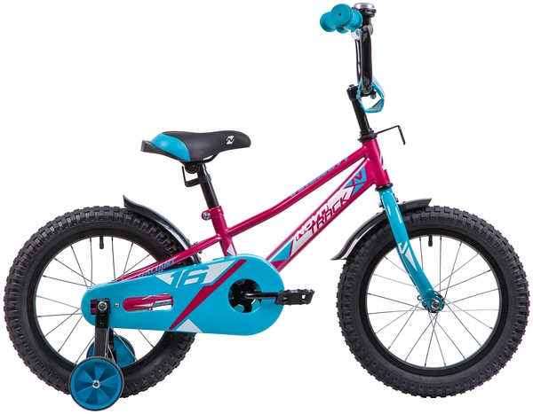 NOVATRACK Велосипед NOVATRACK 16", VALIANT, фуксия, полная защита цепи, тормоз нож, короткие крылья, нет багаж