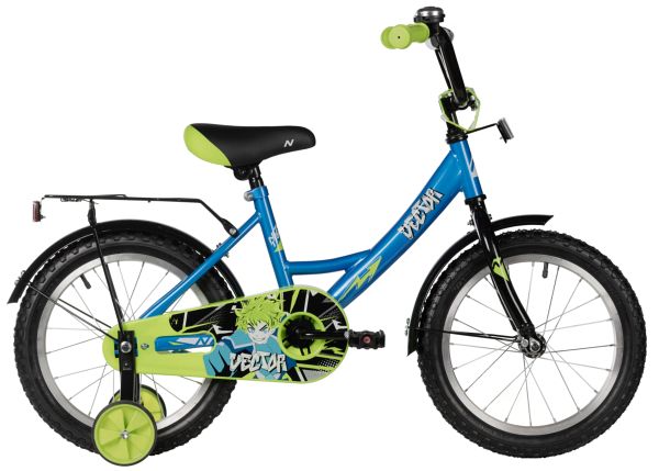NOVATRACK Велосипед NOVATRACK 16" VECTOR синий, тормоз нож, крылья, багажник, полная защ.цепи