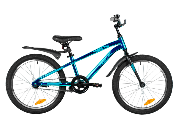 NOVATRACK Велосипед NOVATRACK 20", PRIME AB, алюм., синий металлик, ножной тормоз , короткие крылья