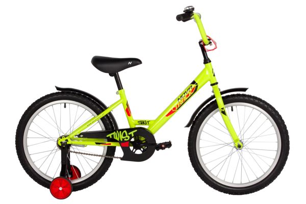 NOVATRACK Велосипед NOVATRACK 20" TWIST зеленый, тормоз нож, крылья корот, защита цепи