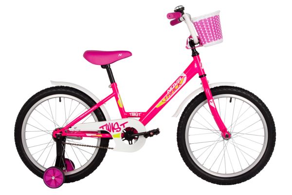 NOVATRACK Велосипед NOVATRACK 20" TWIST розовый, тормоз нож, крылья корот, защита цепи, корзина
