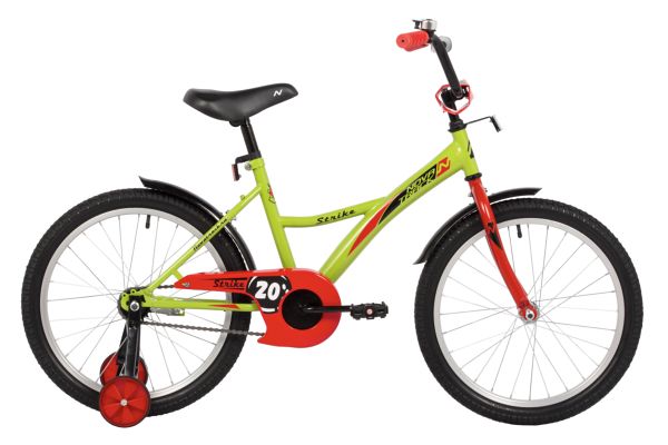 NOVATRACK Велосипед NOVATRACK 20" STRIKE зеленый, тормоз нож, крылья корот, защита А-тип