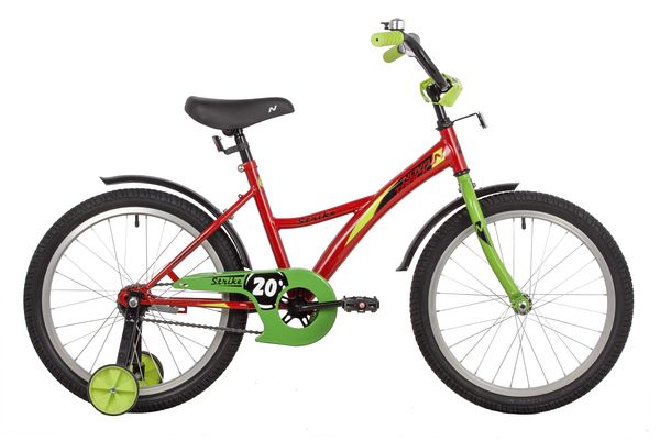 NOVATRACK Велосипед NOVATRACK 20" STRIKE красный, тормоз нож, крылья корот, защита А-тип