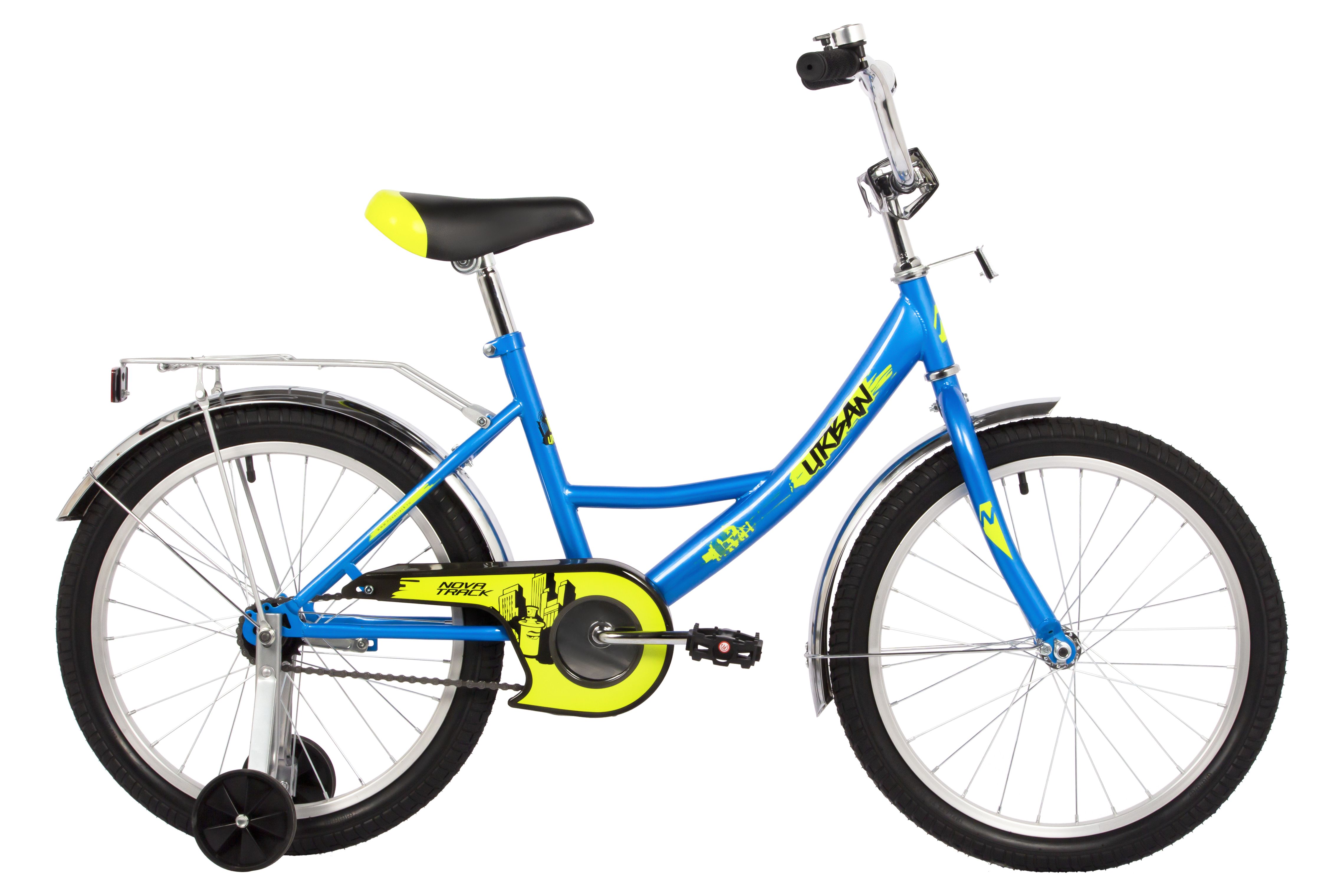 NOVATRACK Велосипед NOVATRACK 20" URBAN синий, защита А-тип, тормоз нож., крылья и багажник хром.