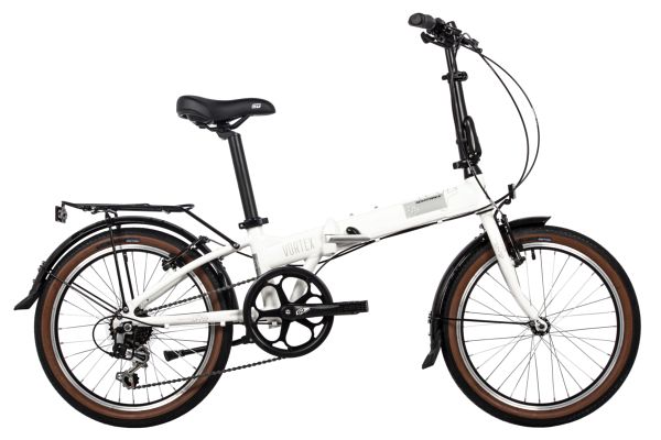 NOVATRACK Велосипед NOVATRACK 20" VORTEX белый, складной алюм. Shimano 6 speed, стальная вилка, вынос, алюм.р