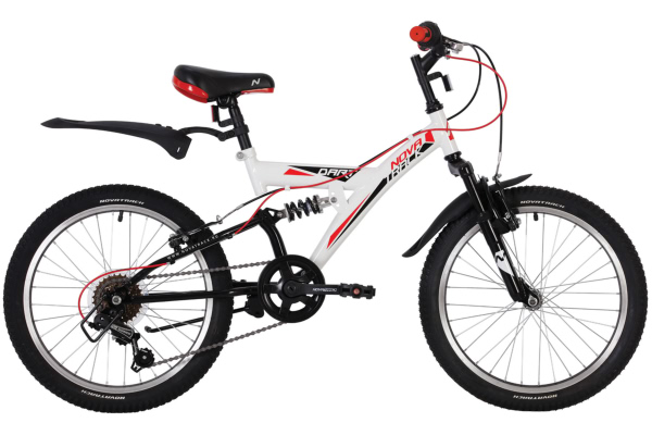 NOVATRACK Велосипед NOVATRACK 20" DART, белый, сталь, 6 скор., TY21/RS35/SG-6SI, Shimano
