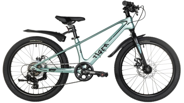 NOVATRACK Велосипед NOVATRACK 20" TIGER, магниевая.рама, светло-зелёный, 6-скор, TY21/TS38, диск.тор.STG