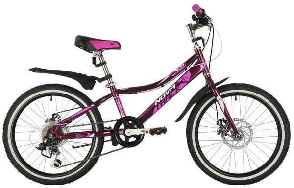 NOVATRACK Велосипед NOVATRACK 20" ALICE пурпурный, стальная рама, 6 скор., Shimano TY21/Microshift TS38, диск
