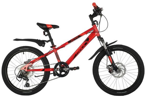 NOVATRACK Велосипед NOVATRACK 20" EXTREME красный, сталь, 6 скор., Shimano TY21/Microshift TS38, дисковый тор