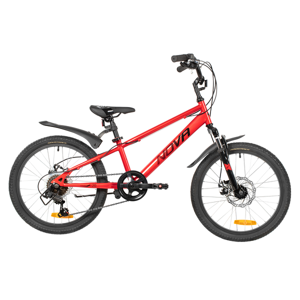 NOVATRACK Велосипед NOVATRACK 20" POINTER красный, стальная рама, 6 скор., Shimano TY21/Microshift TS38, диск