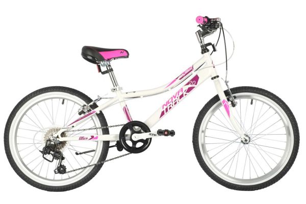 NOVATRACK Велосипед NOVATRACK 20" ALICE белый, стальная рама, 6 скор., Shimano TY21/Microshift TS38, V- brake