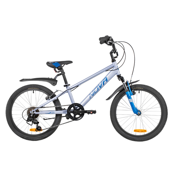 NOVATRACK Велосипед NOVATRACK 20" POINTER серый, стальная рама, 6 скор., Shimano TY21/Microshift TS38, V- bra