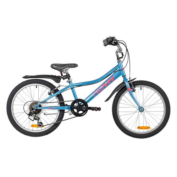 NOVATRACK Велосипед NOVATRACK 20" ALICE голубой, стальная рама, 6 скор., Shimano TY21/Microshift TS38, V- bra