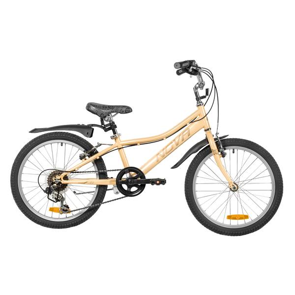 NOVATRACK Велосипед NOVATRACK 20" ALICE песочный, стальная рама, 6 скор., Shimano TY21/Microshift TS38, V- br