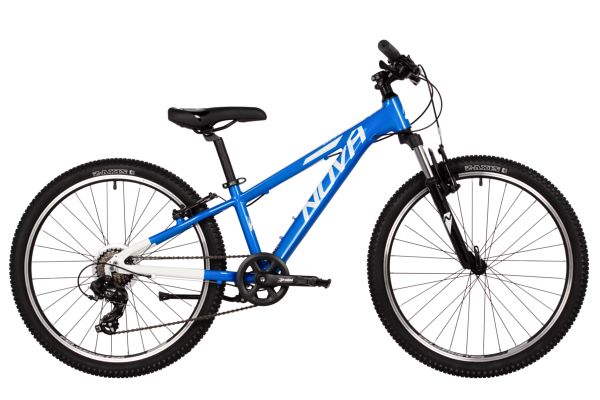 NOVATRACK Велосипед NOVATRACK 24" EXTREME алюм. рама 11", синий-белый, 7 скор., TY300/EF41/TZ500-7, V-brake