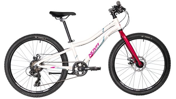 NOVATRACK Велосипед NOVATRACK 24" NOVARA алюм.рама 10, белый, 6-скор,TY300/TS38/TZ500I, диск.торм.STG, жёсткая