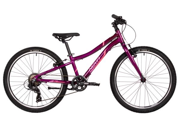 NOVATRACK Велосипед NOVATRACK 24" NOVARA алюм.рама 10", фиолетовый, 6 скор,TY300/TS38/TZ500, V-Brake, жёсткая