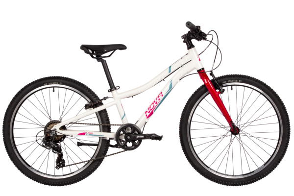 NOVATRACK Велосипед NOVATRACK 24" NOVARA алюм.рама 10", белый, 6-скор, TY300/TS38/TZ500, V-brake