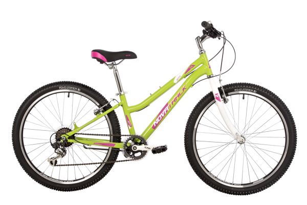 NOVATRACK Велосипед NOVATRACK 24" JENNY сталь 12, салатовый, TZ500/TS-38/SG-6S, V-brake