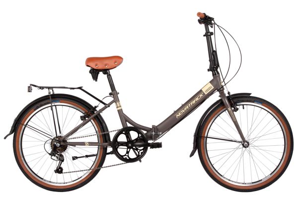NOVATRACK Велосипед NOVATRACK 24" складной, AURORA, коричневый, Shimano 6 speed, TY21/TS38