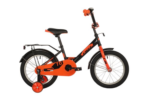 FOXX Велосипед FOXX 16" SIMPLE черный, сталь, тормоз нож, крылья, багажник, полная защ.цепи