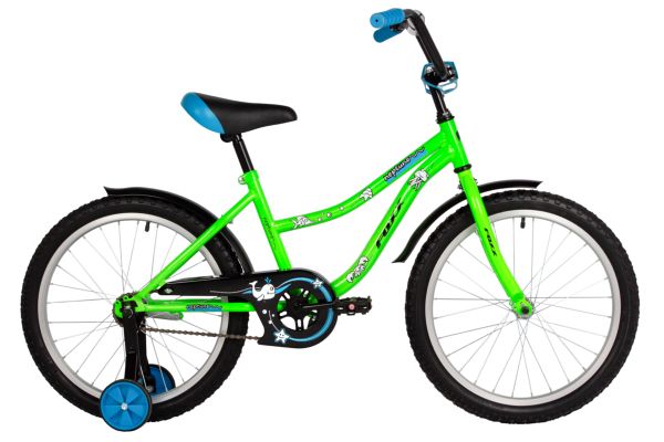FOXX Велосипед FOXX 20", NEPTUNE салатовый, защита цепи, короткие крылья, нет багажника