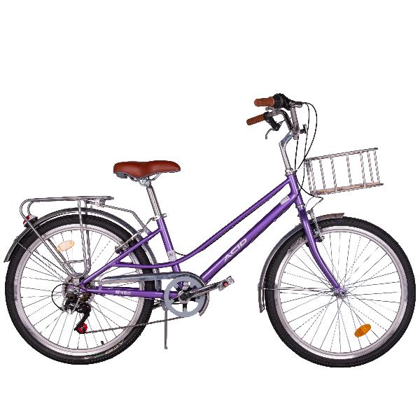 ACID Велосипед 24" ACID G 480 Lilac/Silver (с корзиной)