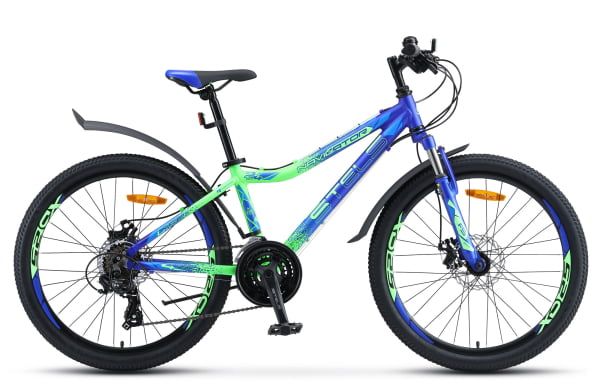 STELS Велосипед Stels Navigator 24" 450 MD V030 Синий/Неоновый-зеленый (м) (LU093466)