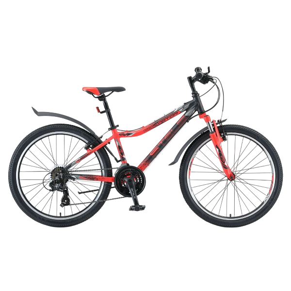 STELS Велосипед Stels Navigator 24" 450 MD V030 Черный неоновый/Красный (м) (LU093466)